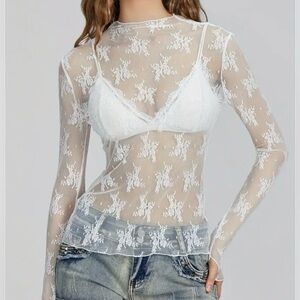 Elegant Cream Lace Top